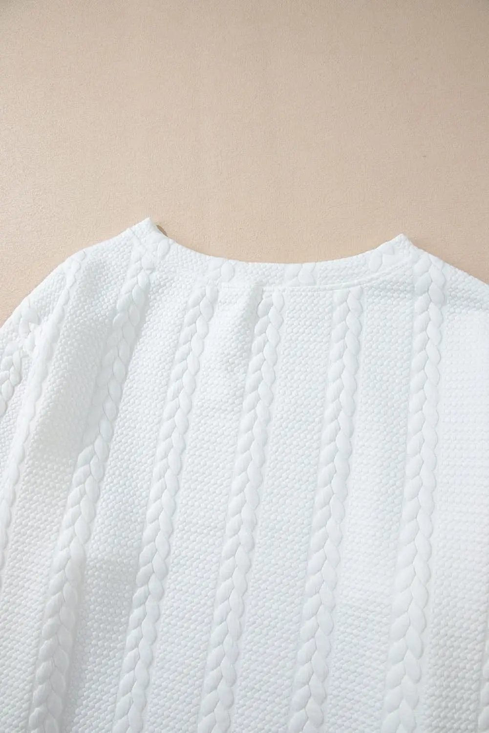 Chic white cable knit plus size top - Love Salve